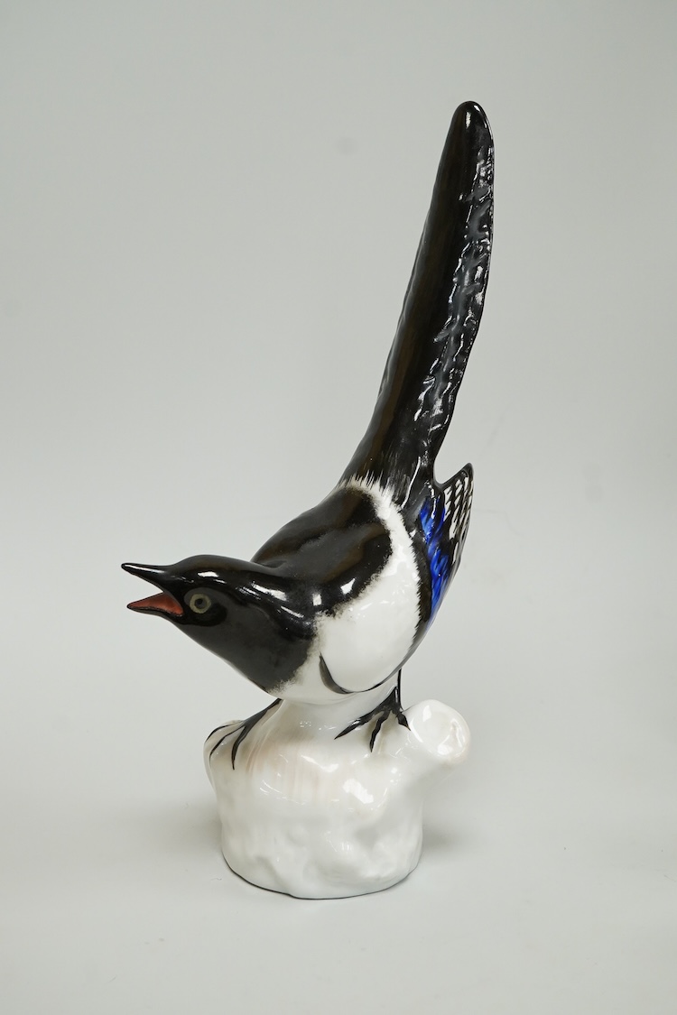 Seven various china birds and animals, including Royal Copenhagen, Doulton etc and a large Russian bird-25cm high